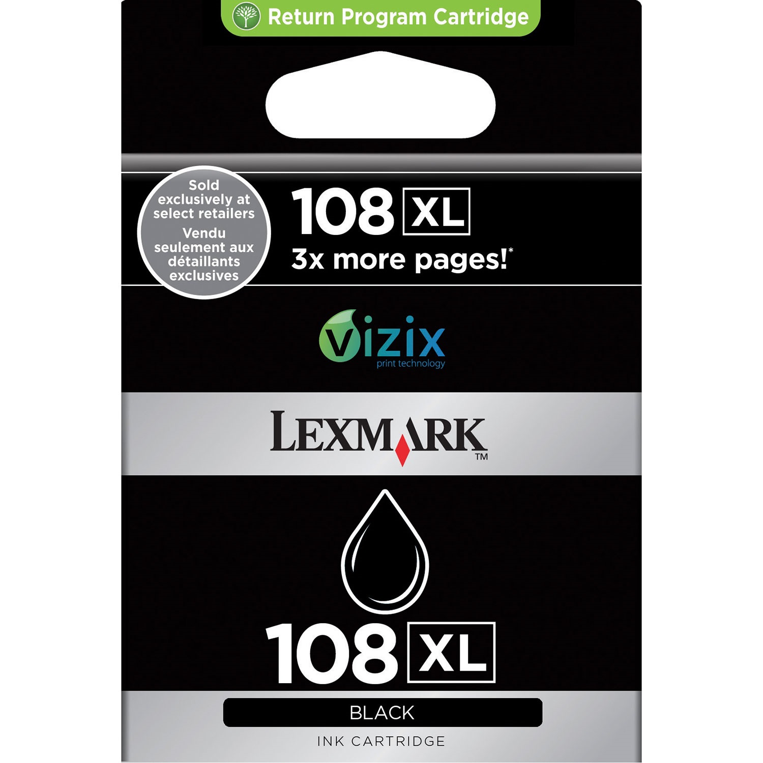 Lexmark Inkjet 108XL Black Return Program Ink Cartridge High Yield